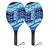 Racchetta da Beach Tennis Pro Sport con Pallina, Design Blu Ondulato, Impugnatura Ergonomica