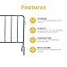 AdirPro Crowd Control Barricade – 5-Foot Length Interlocking Barricade Fence – Weatherproof 16-Gauge Steel – Great Barricade for Events, Road Closure & High Traffic Areas (4 Pack)