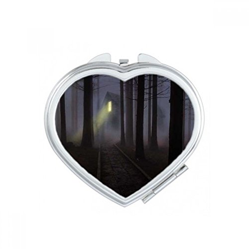 Miroir compact pastèque bleu ciel, petit cadeau mignon en forme de cœur - 2