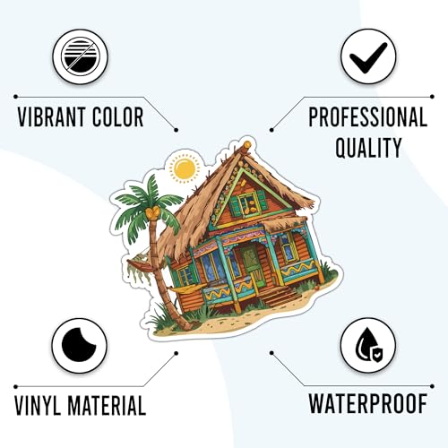Image of Caribbean Paradise Travel Stickers 50 Pieces Vinyl Waterproof Decal for Laptop Water Bottle Phone Car Window Stakeboard Scrapbook Tropical Cruise Sticker Gifts