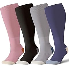 4 Pairs-color Block-pink/Grey/Purple/Black
