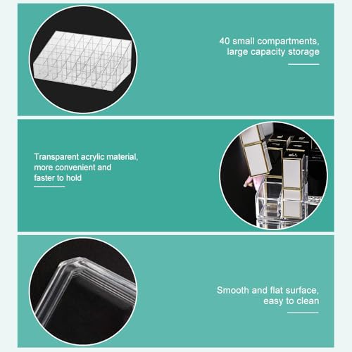SPEACOUR Kosmetik Organizer, Transparente Make Up Organizer, 40 Plätze Kosmetikhalter, Acryl Lippenstift Halter, Kosmetischer Ständer, Acryl Organizer, Leere Lippenbox für Schmuck, Nagellack