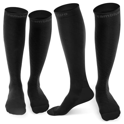 CAMBIVO 2x Medias de Compresion Mujer y Hombre, Calcetines Compresion Mujer Hombre, Calcetines Compresivos Enfermera para Running, Ciclismo, Trotar, Correr, Deporte