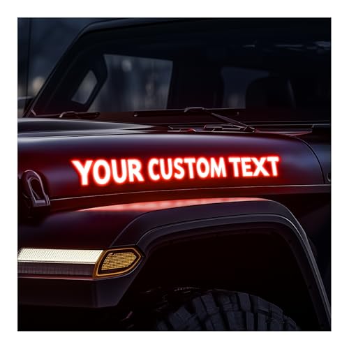 Image of customTAYLOR33 High Intensity Reflective Custom Text Decals for Jeep Hood, Set of 2