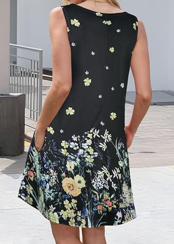 Image of JOLIGAL Womens Summer Dresses Casual Sleeveless Tshirt Sundress Beach Cover Up with Pockets Loose Tank Dress 2026