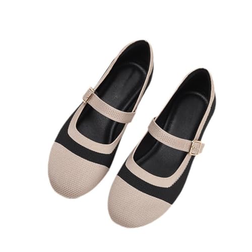 UFEDO Women's Ballet Flats Fishnet Ballerina Flats Wide Width Mary Jane2