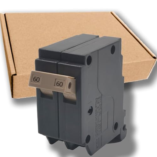 60 Amp 2-Pole Circuit Breaker 3/4-Inch Plug-in Type Molded Case Circuit Breaker Compatible with OEM Load Centers 10KA 120/240V Thermal Magnetic Protection Genuine OEM-10 Years Warranty