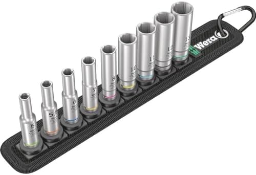 Wera 05004525001 Belt A Deep 1, Steckschlüsseleinsatz-Satz, 1/4"-Antrieb, 9-teilig