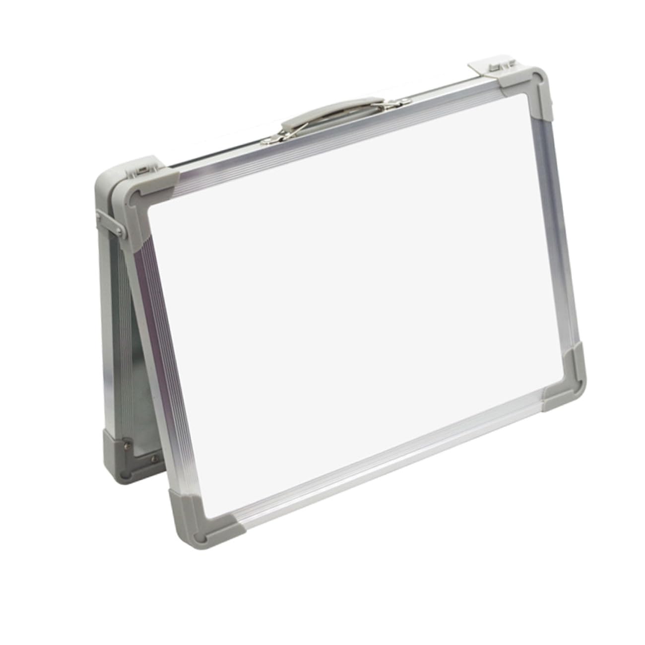 Lavagna Magnetica Portatile Bifacciale Pieghevole da Tavolo Superficie Liscia in Lega di Alluminio e Abs per Studenti e Uso Educativo