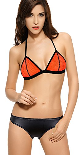 Ebuddy nuevo brillante malla húmedo traje de neopreno Bikini Bañador