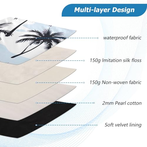 Funda para portátil 13-14 pulgadas azul con palmeras miniatura 4