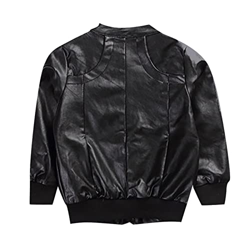 Children Collar Motorcycle Faux Leather Coats Kids 𝚛 PU Soft Leather Jackets Girls Leather Jacket4