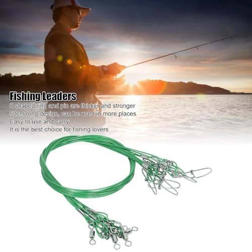 Set de 30 líderes de pesca en acero al carbono de 140LB, 50 cm miniatura 3