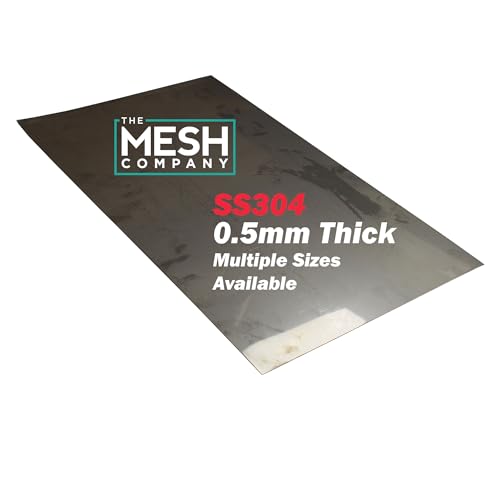 0.5mm 304 Stainless Steel Sheet Metal Plate Panel (0.5mm Thick 300mm x 150mm - 2 Pack)