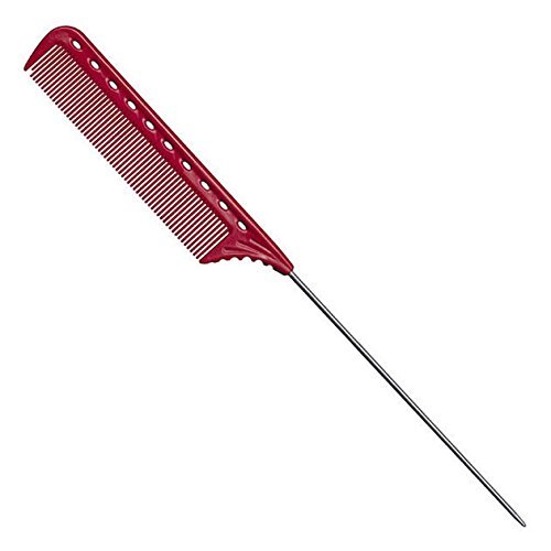 YS Park (3 Pack) 122 (RED) Extra Long Tail Comb from ProHairTools ONLY! + Free Double Dip Comb Brush ($4 Value).