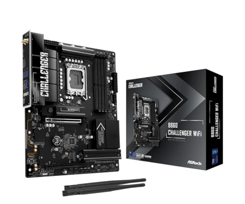 Image of ASRock B860 Challenger WiFi ATX Motherboard, Supports Intel Core Ultra Processors (Series 2, LGA1851), DDR5 8666+ (OC), PCIe 5.0, WiFi 7, 2.5G LAN, Dr.MOS