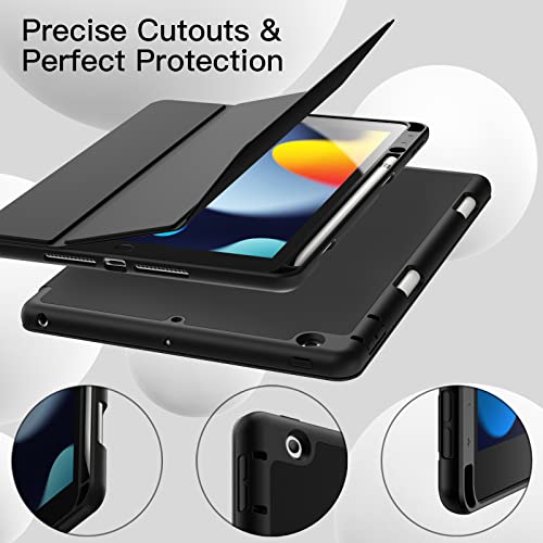 JETech Case for iPad 10.2 Inch 2021/2020/2019 (9th/8th/7th) Model with Pencil Holder, Slim Tablet Cover with Soft TPU Back, Auto Wake/Sleep (Black) by JETech - Image 8