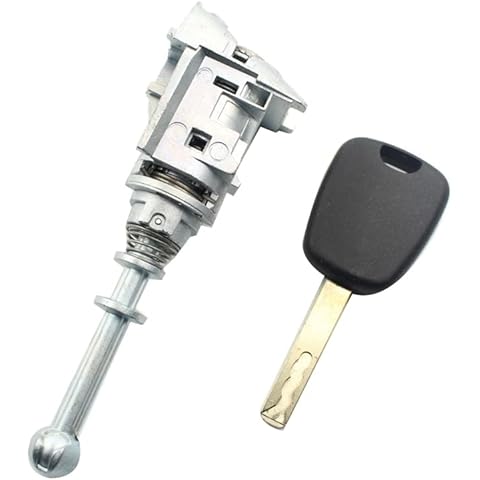 Accessories 1Set Front Left Door Lock Cylinder Auto Door Lock Cylinder with 1 Key for Citroen C4 2004-2008 Picasso 2006-2008 C-QUATRE (Color : Silver) Cover