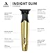 Andis 562442 Insight Slim Cordless High Powered Rotary Motor Hair Trimmer, 9-Piece Kit, Stainless-Steel T-Blade, Lithium-Ion Battery, Travel Lock, Gold