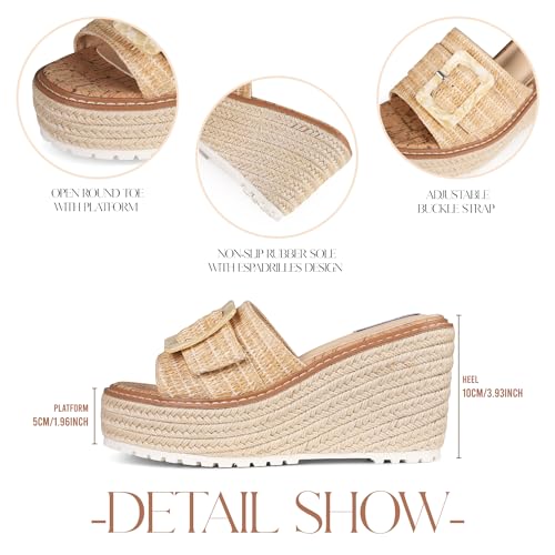 AMINUGAL Alpargatas plataforma femininas confortáveis sandálias de cunha para mulheres, alpargatas c