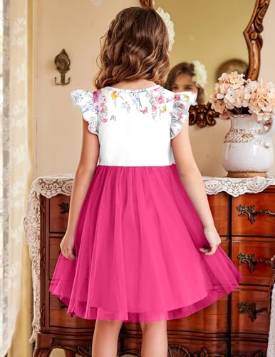 Image of Arshiner Toddler Tutu Dress Little Girls Fluffy Summer Dresses Casual Party Tulle Sundress for Kids 2-6Y