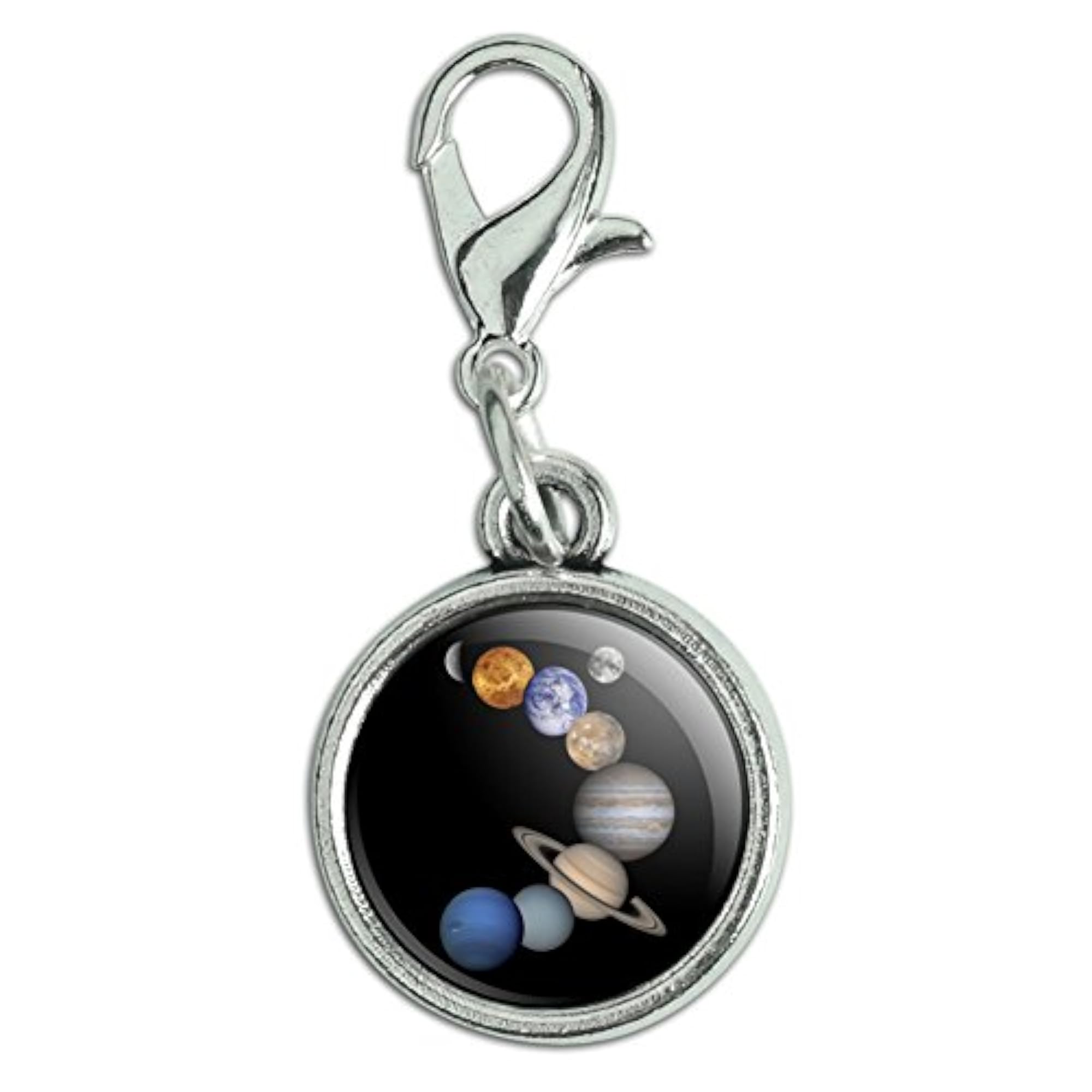 Solar System Planets Antiqued Bracelet Pendant Charm