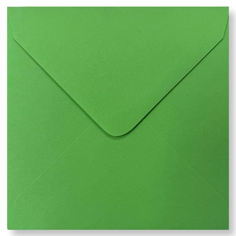 Cards & Crafts Square Envelopes - 13x13cm - 110g/sm (100, Grass Green)