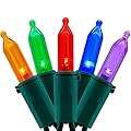 YULETIME Multicolor LED Christmas Lights with Green Wire, 66 Feet 200 Count UL Certified Commercial Grade LED Holiday String Light Set (Multicolor - Green Wire)