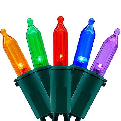 YULETIME Multicolor LED Christmas Lights with Green Wire, 66 Feet 200 Count UL Certified Commercial Grade LED Holiday String Light Set (Multicolor - Green Wire)