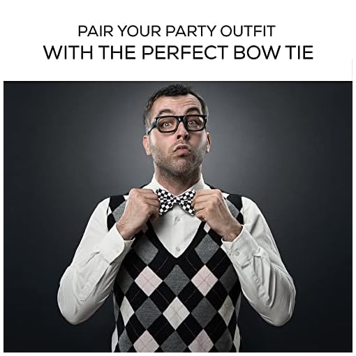 Pre-Tied Bow Tie - Black and White - Image 6