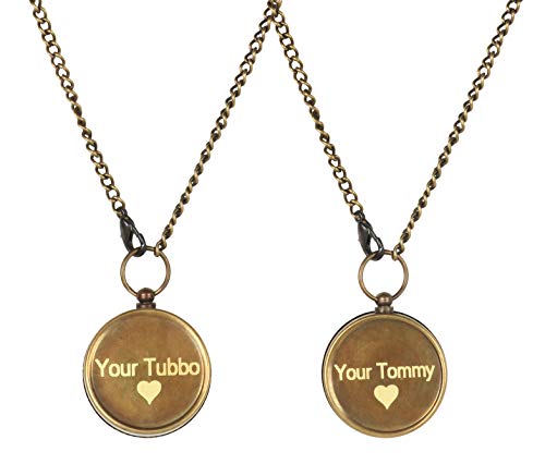 PORTHO Your Tommy Your Tubbo Compass Necklace Pair - Love Pendent Compass - Your Tubbo Compass Locket Mine Craft - Gift for Loved One (Your Tommy & Your Tubbo)