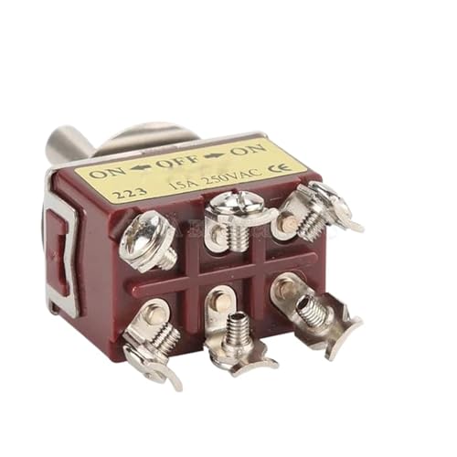 Interrupteur DPDT E-TEN 223 bipolaire inverseur de source 6 broches 15A AC