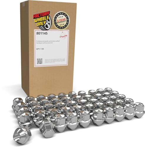 Image of Wheel Accessories Parts 40 Pcs M12x1.5 12x1.5 Thread OEM Style Lug Nuts 1.25 inch 32mm Long Chrome 3 /4 inch 19mm Hex Fits Ford Escape Fusion Fiesta Ranger | CV6Z-1012-C | 611-303 | ACPZ-1012-H