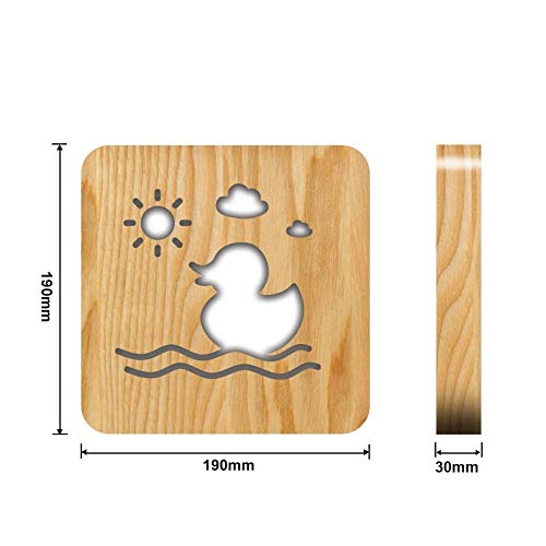 Lampe en bois canard 3D LED : veilleuse de chambre et lampe de table créative pour enfant - 4
