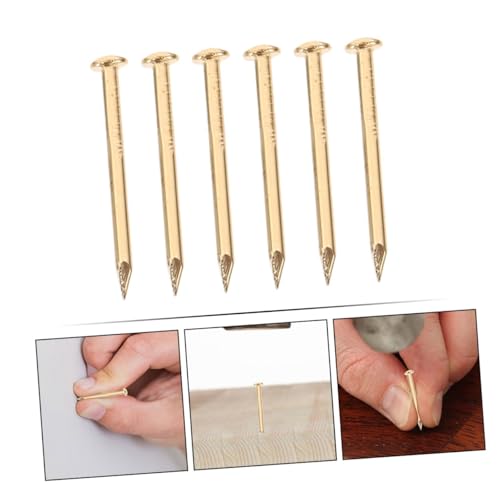 Clavos de latón WOONEKY, con cabeza redonda, 200 piezas, para muebles y decoración de paredes miniatura 7