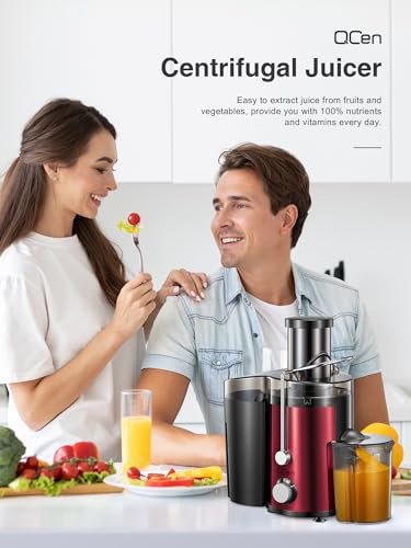 image for QCen Juicer Machine, 800W Centrifugal Juicer Extractor with Wide Mouth