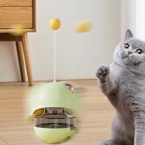 Jouet d'alimentation pour chat interactif stimulant avec boules d'herbe à chat - 4