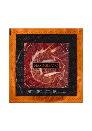 Maximiliano Jabugo - Jamón de Cebo de Campo 100% Ibérico | Estuche 80gr Loncheado a Mano a Cuchillo | Criado en Libertad | Curación Lenta +30 Meses | Certificado