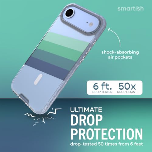 Image of Smartish iPhone Air MagSafe Clear Case - Gripmunk Magnetic Slim Case [Lightweight + Protective] Anti-Yellowing Thin Grip Clear Cover for Apple iPhone Air - Deep End
