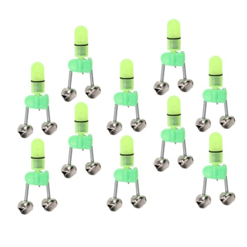 BRIGHTFUFU Fishing Bell Lamp Sound Alert Pcs Night Fishing Indicators for Bait Alarm Rod Bell