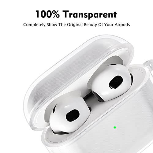 Koreda Compatible With Airpods 3 2021 3Rd Generation Case Cover, Soft Clear Tpu Transparent Protective Shockproof Case Designed With Keychain For Airpod 3 Charging Case (Front Led Visible) Clear #TOP1