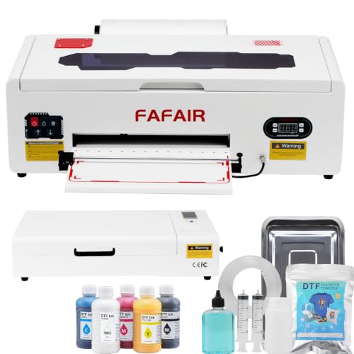 Image of FAFAIR A3 L1800 DTF Printer, Dtf Printer Machine with 6 Smart Upgrades, DIY Print Machine with Software, Powder, 5 x 250ml Ink, and 1 x Roll of Film(L1800+Oven, White)