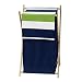 Sweet Jojo Designs Children Kids Teen Clothes Laundry Hamper for Navy and Lime Stripe Bedding Set