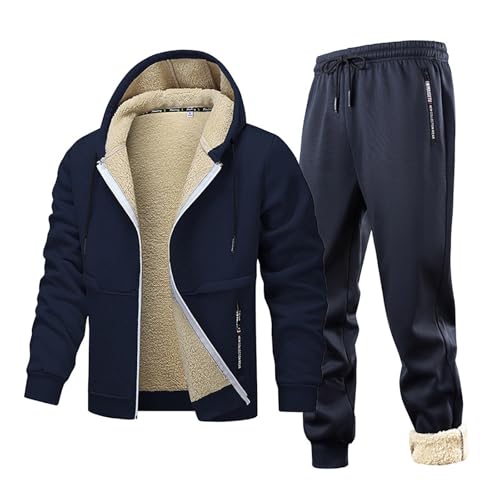 Foweknow Jogginganzug Herren Winter Fleece Trainingsanzug Thermo Herbst Winter Sportanzug Fleecejacke Herren Gefüttert Jogginghose Zweiteiler Sweat Suit Sportbekleidung Freizeitanzug Foweknow Jogginganzug Herren Winter Fleece Trainingsanzug Thermo Herbst Winter Sportanzug Fleecejacke Herren Gefüttert Jogginghose Zweiteiler Sweat Suit Sportbekleidung Freizeitanzug
