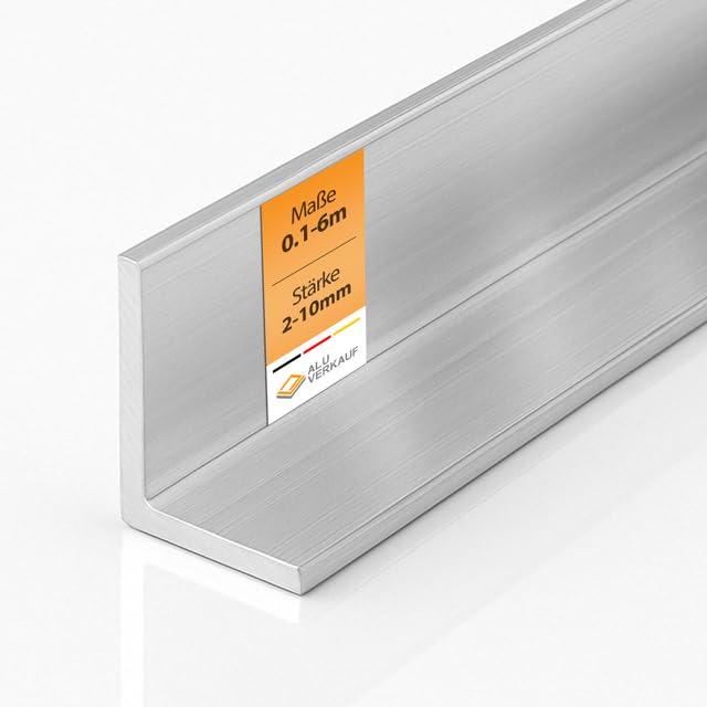Alu-Verkauf Aluminium Winkelprofil L-Profil - Maße individuell wählbar - Aluwinkel Materialstärke 2mm - Schenkellänge 10mm x 10mm - Für Werkstatt, Möbelbau & DIY