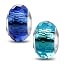 2 Dark blue and light blue Charms