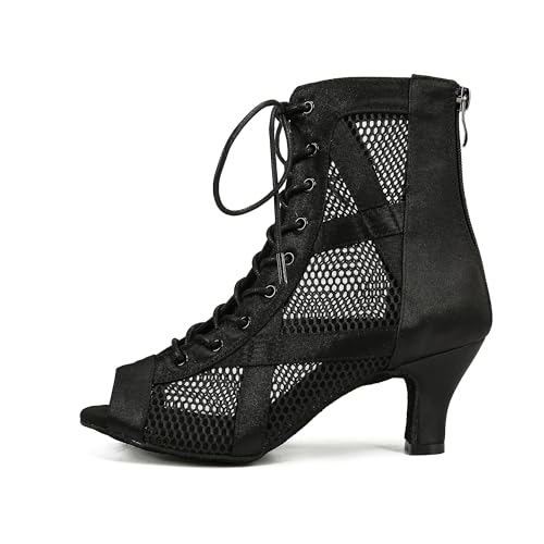 YYTing Women Ballroom Latin Salsa Dance Shoes Performance 2.5 and 3.5 inch Heel Footwear2