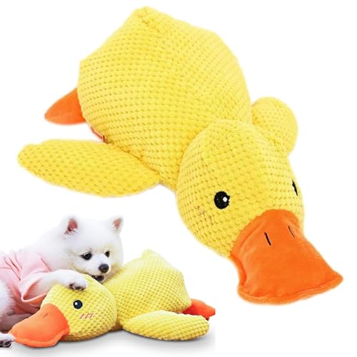 Sunshine smile 38 * 45cm Ente Hundespielzeug,Anti Stress Ente Hund,Quietschspielzeug Hund Kuscheltier,Interaktives Hundespielzeug Unzerstörbar,Dog Toys für Kleine, Mittlere Hunde