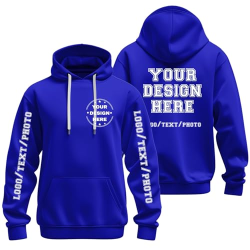 Sudaderas hombres con capucha personalizadas en talla grande XXXXL azul oscuro para deporte