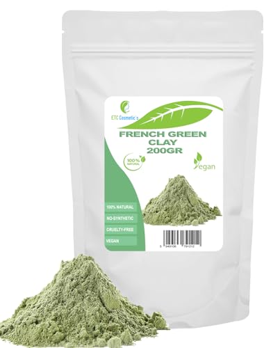 Französische grüne Tonerde (French green clay)– 200 g – DIY-Gesichtsmasken, Körpermasken, Haarmasken, sanfte Peelings und Scrubs, Seifenherstellung, Anti-Aging und Hautstraffung, natürlich